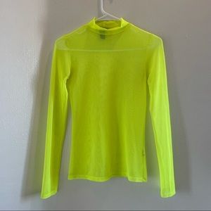 Bright yellow/green mesh top
